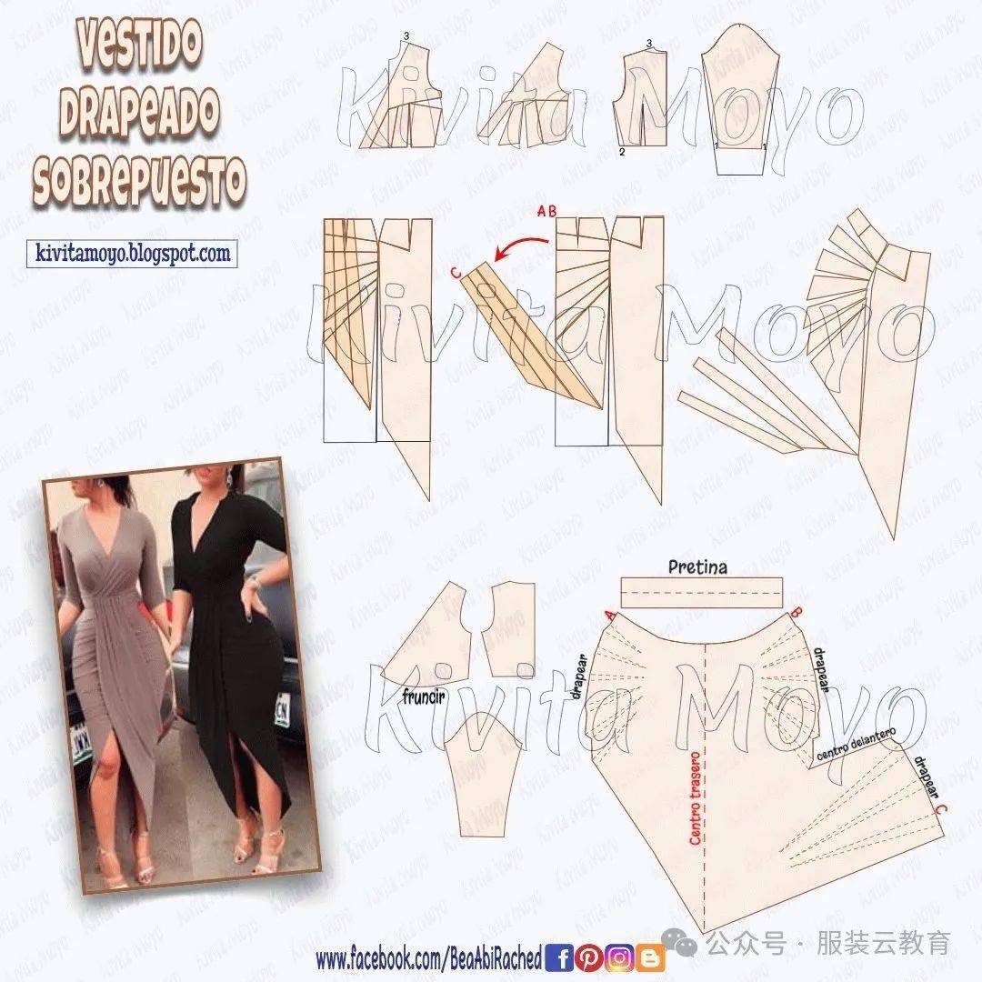 纸样对照图 | 11款时装款式,t恤,连衣裙,泳装,晚礼服……_celine_系列