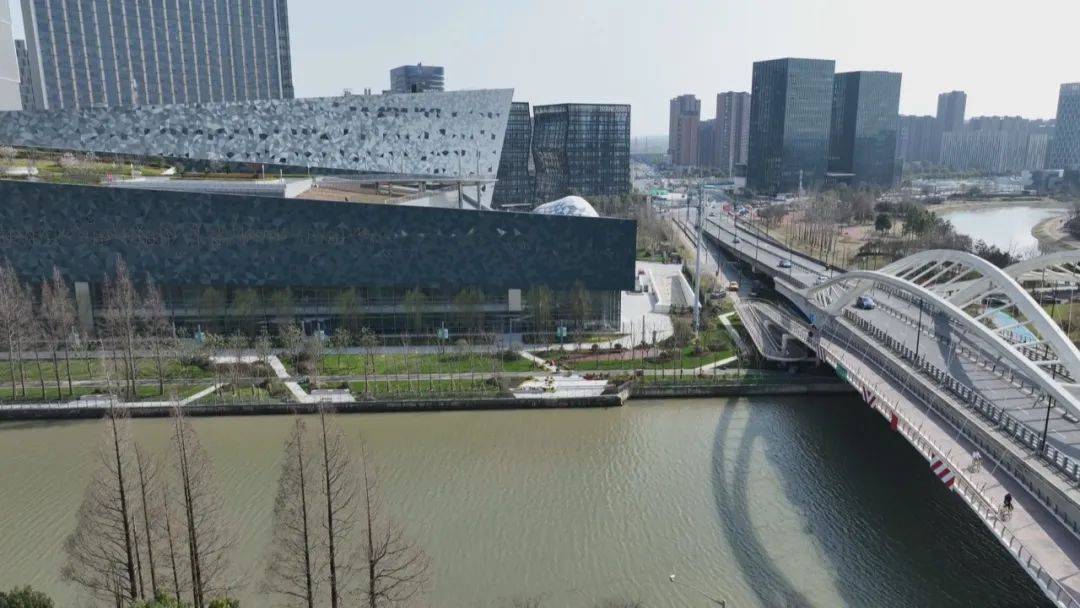 全新亮相的"林空间"口袋公园位于张江科学城哥白尼路川杨河东南角