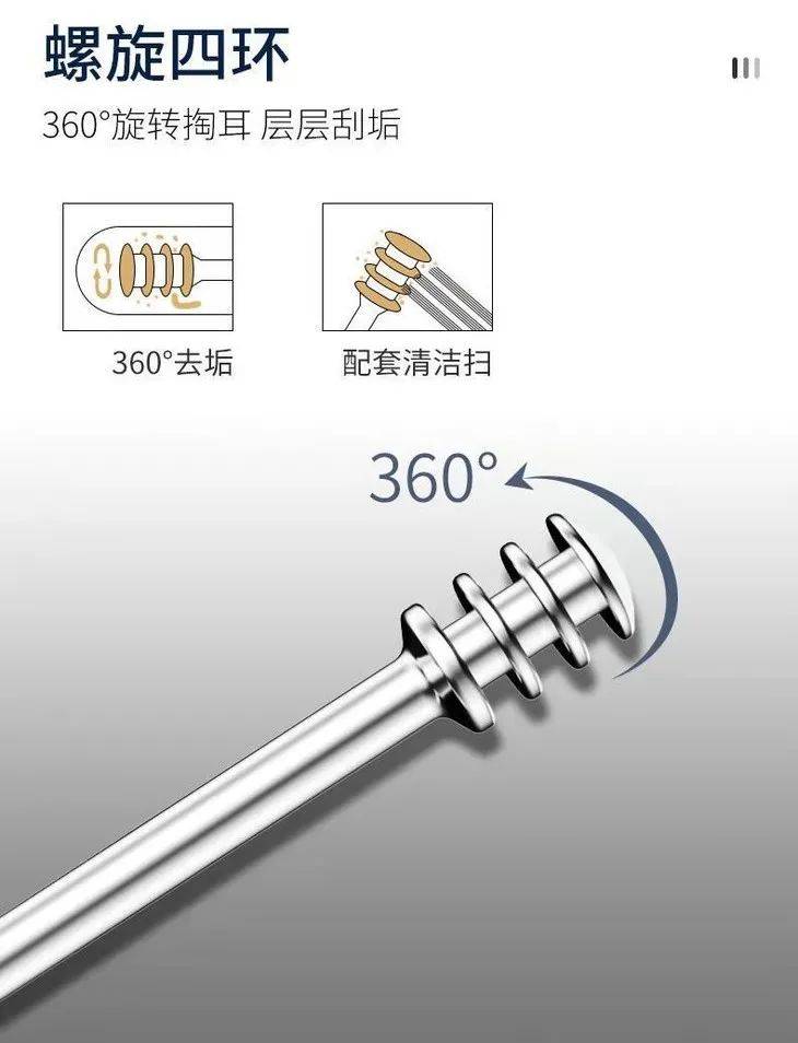 方便快捷更换简单5种勺头的贴心设计也不会对耳朵产生危害即使碰见了