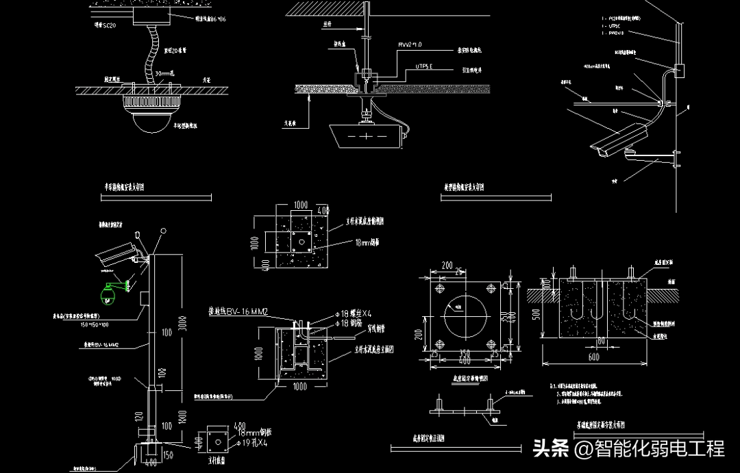 常用的一些智能化弱电工程系统大样图通用型cad图纸素材