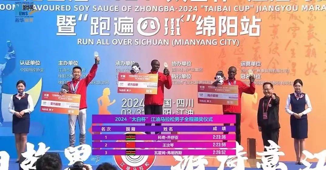 2024太白杯江油马拉松圆满收官附冠亚季军名单全马半马中均有国际友人