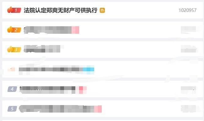 法院认定郑爽无财产可供执行上热搜律师并不意味着债务已了结