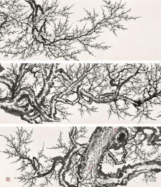 管老山水画重传统,不依赖烘染,笔墨刚劲雄健,中锋出力,清疏朗俊,品格