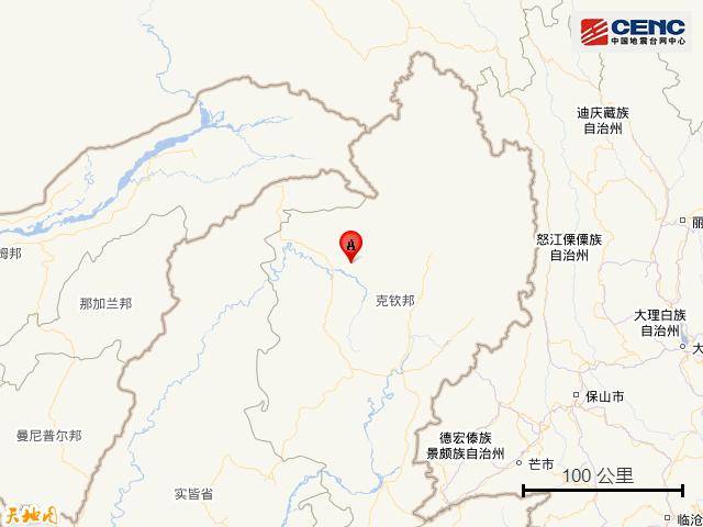 缅甸附近发生57级左右地震