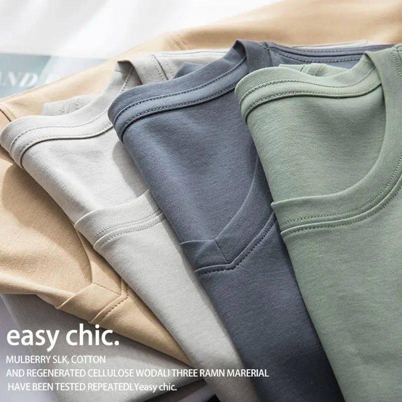 断货王t恤回归精梳棉桑蚕丝莫代尔天花板品质凉感透气高级百搭