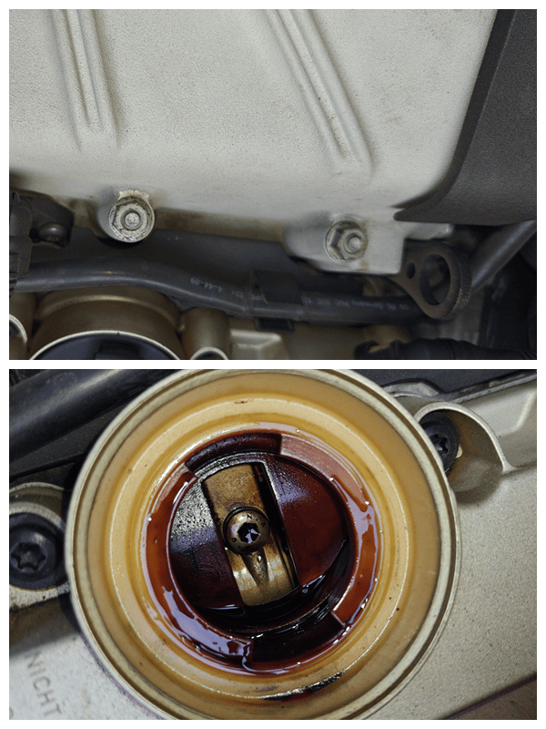 发动机机脚确实都拆了,不过气门室盖和正时盖都没动,只是开始渗油了