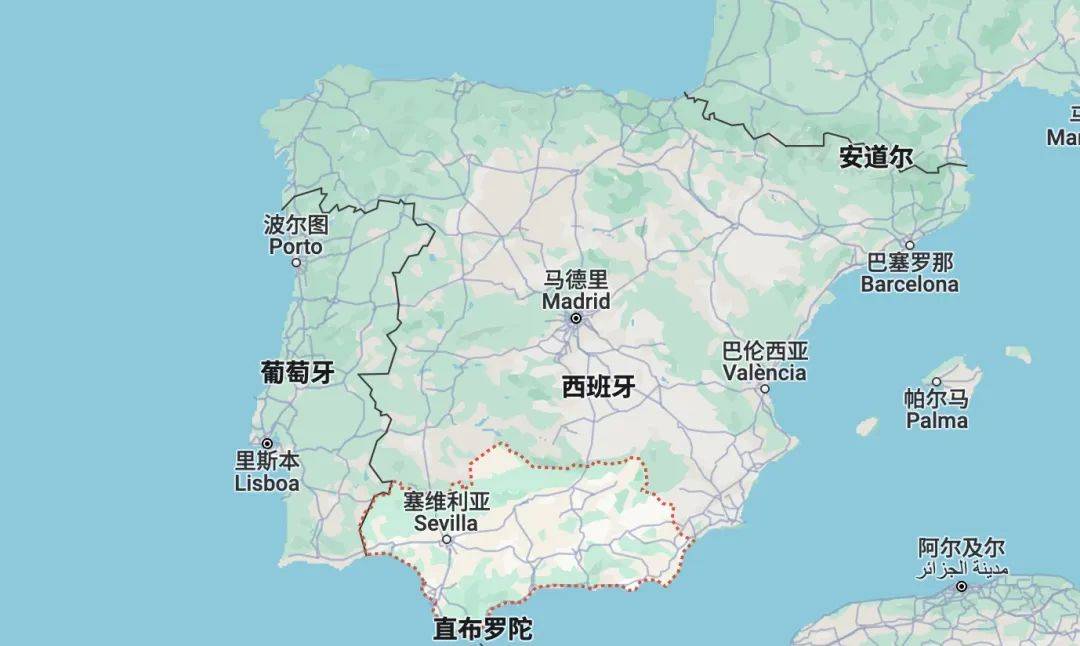 始发站:塞维利亚正在绘制西班牙地图为我们说明的 eugenieugeni 兴奋