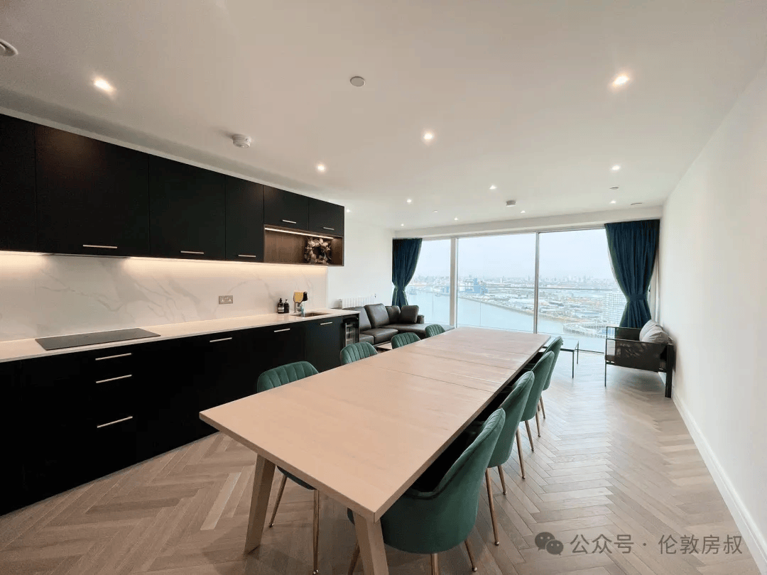 出租房源东伦敦摩登高层三室两卫公寓豪华景观看泰晤士河女王线就在