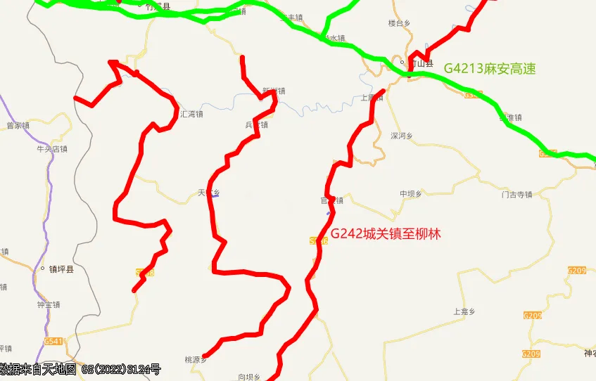 242国道咸丰线路图图片