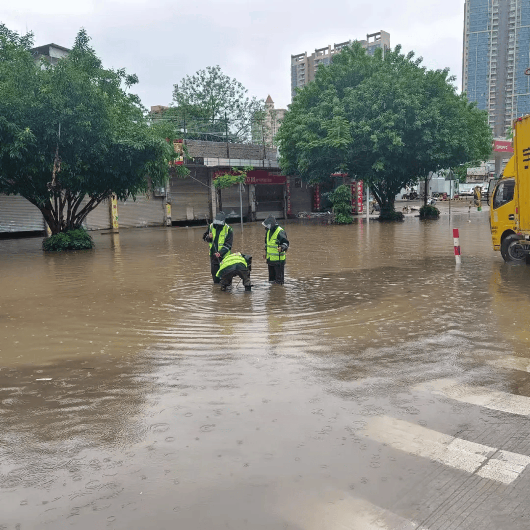 德庆县仍然遭遇强降水侵袭,德庆县城管,供电,公路,农业等部门以及各镇