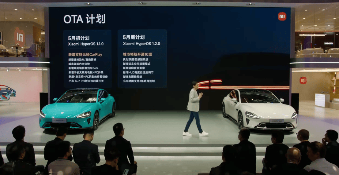 小米汽车SU7将于5月初更新HyperOS 1.1.0 新增遥控泊车/直线召唤