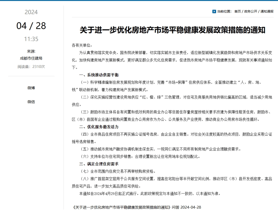 房地产重磅!又一地全面取消,住房限购政策逐步退出市场_成都市_新房_城市