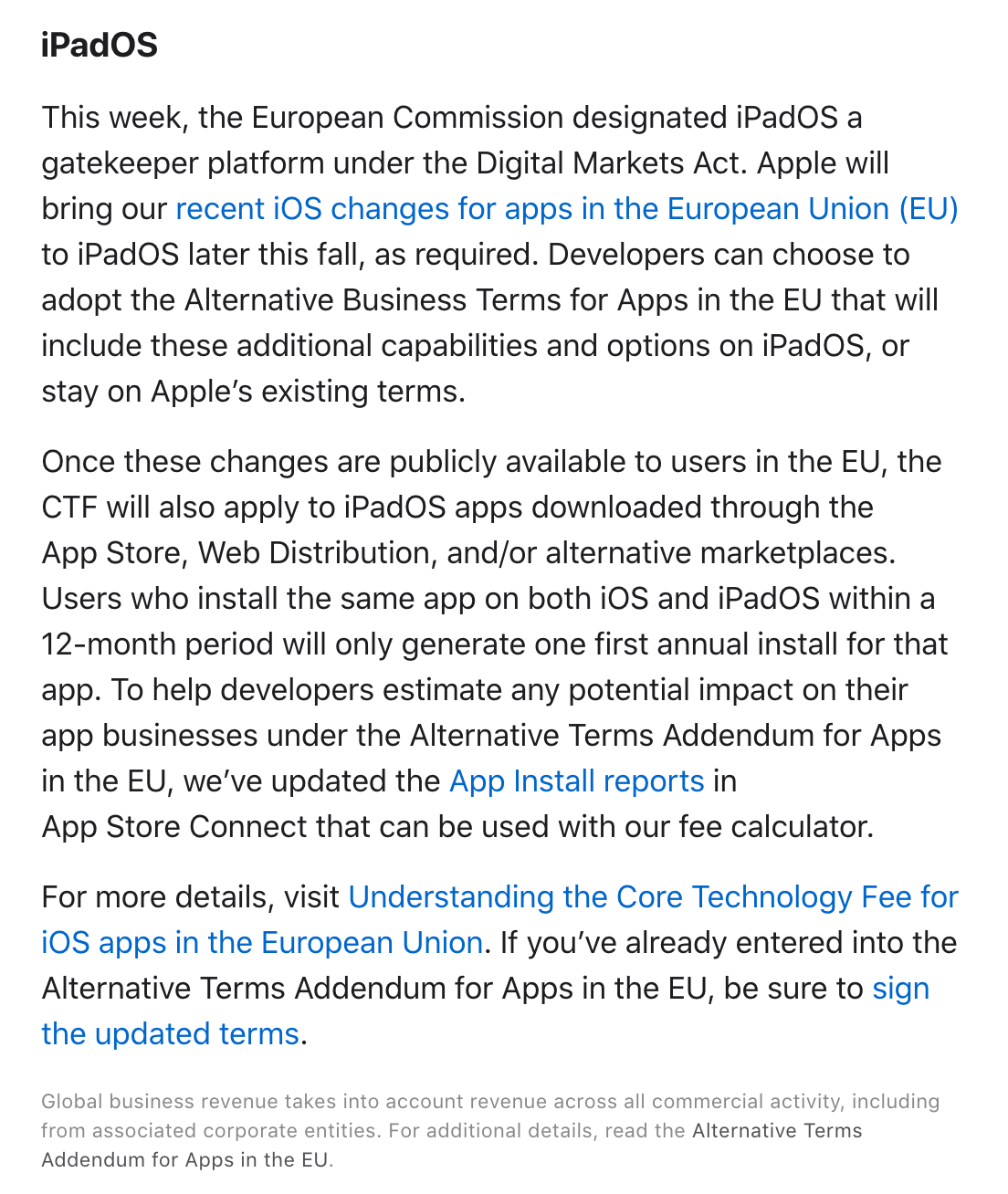 苹果确认欧盟的 iPad 今年秋季支持应用侧载、第三方浏览器引擎