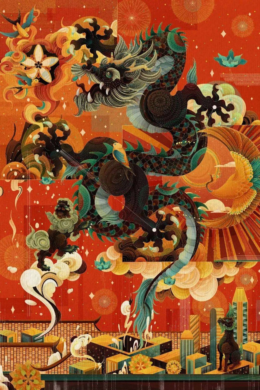 他笔下的龙生动形象,栩栩如生,不仅捕捉到了龙的神秘,威严与力量,还