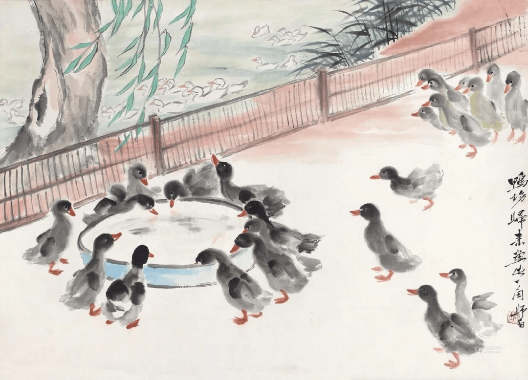 娄师白笔下的小鸭子,简而不凡,生机勃勃!