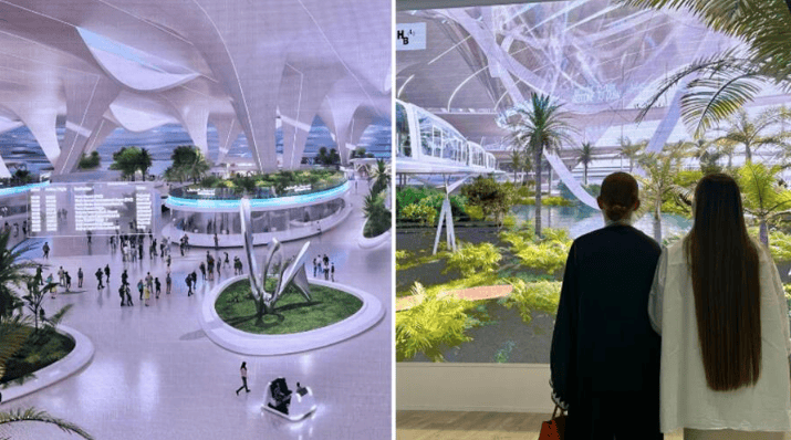   室内森林！迪拜马克图姆国际机场新航站楼公布了其最新设计。