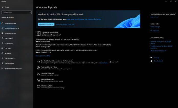 微软 Win10 推送 5 月累积更新：修复蓝屏等 BUG图1
