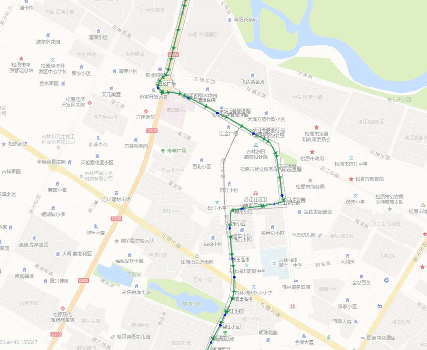 松原10路公交车路线图图片