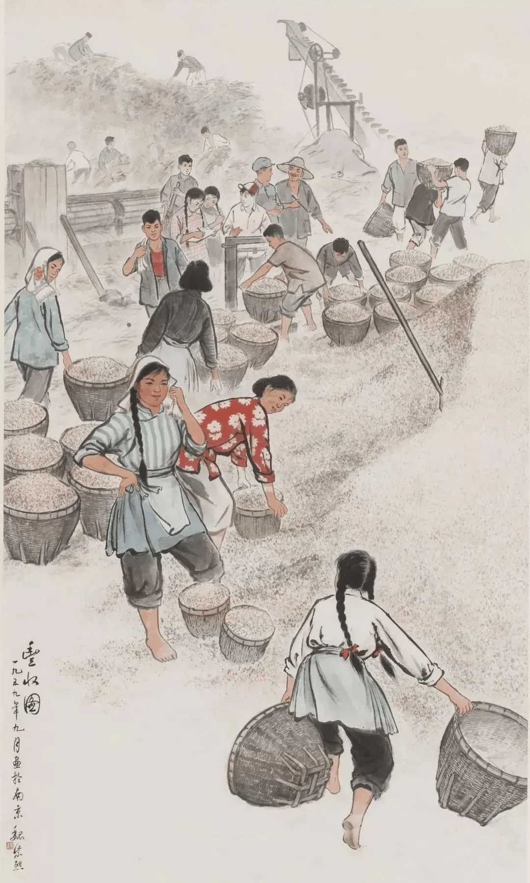 今日小满,一起来欣赏国画中的丰收场景