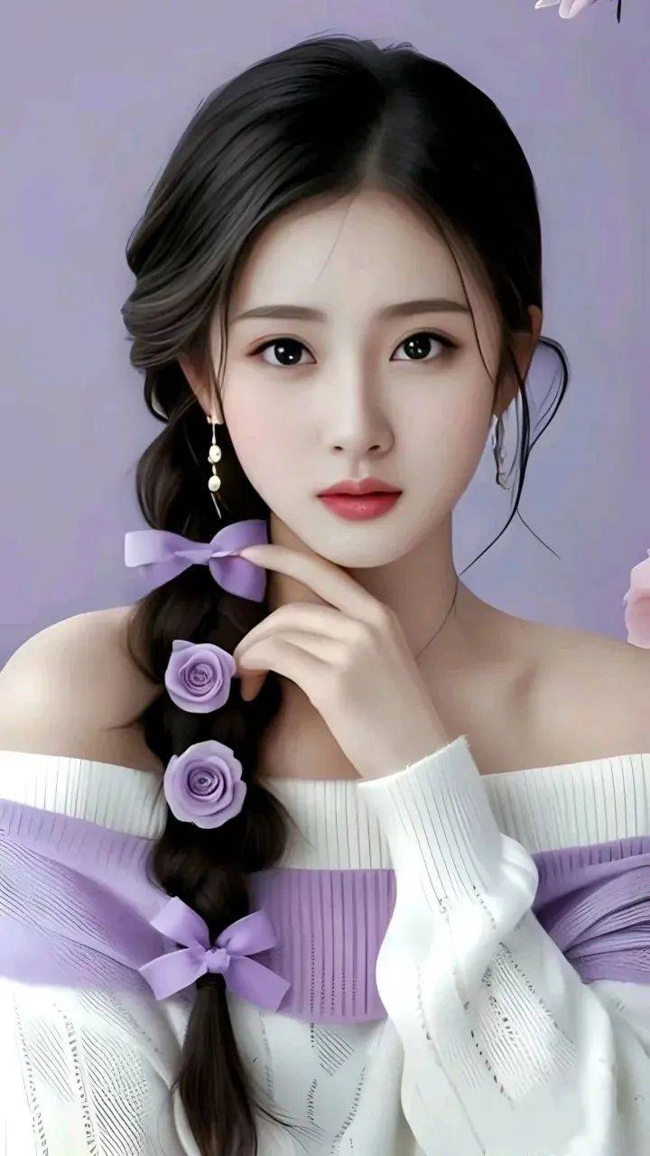 美女壁纸20240520_好运_大脑_紫色