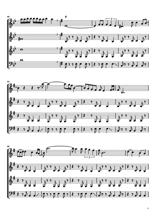 弦乐四重奏《罗克珊娜的探戈》附乐谱-电影《红磨坊》插曲