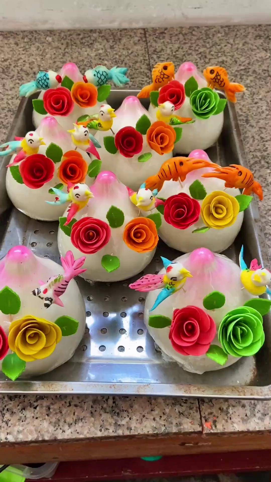 漂亮的寿桃.莱州面塑 忆胶东花饽饽 传统手艺不能丢 工作实拍