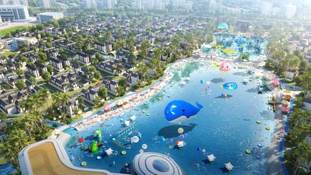 "一望无际的超大网红泳池网红的水上酒吧任意打卡水晶湖·欢乐水世界