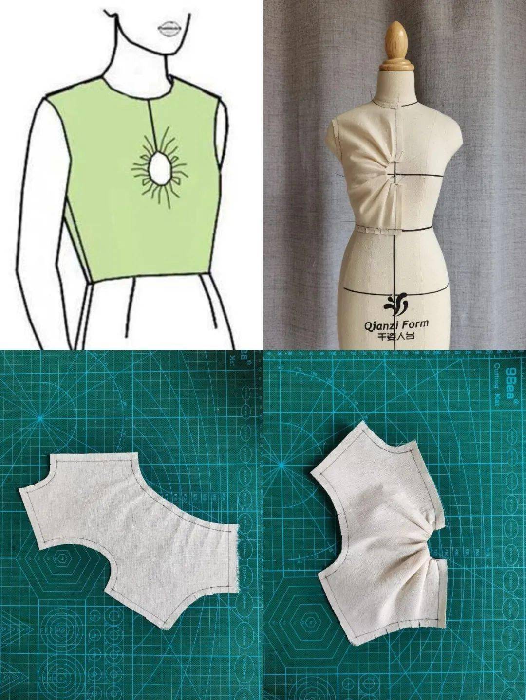 服装省道/褶裥设计-省道转移示例图!