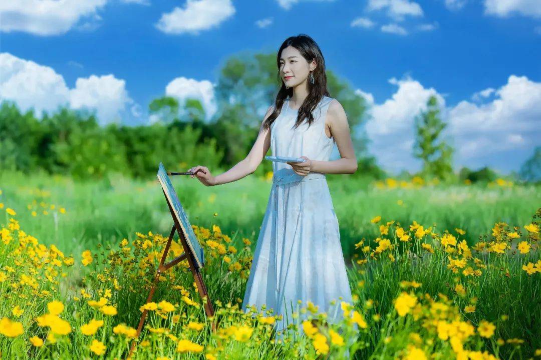 五月天空下_花朵_花草_风景
