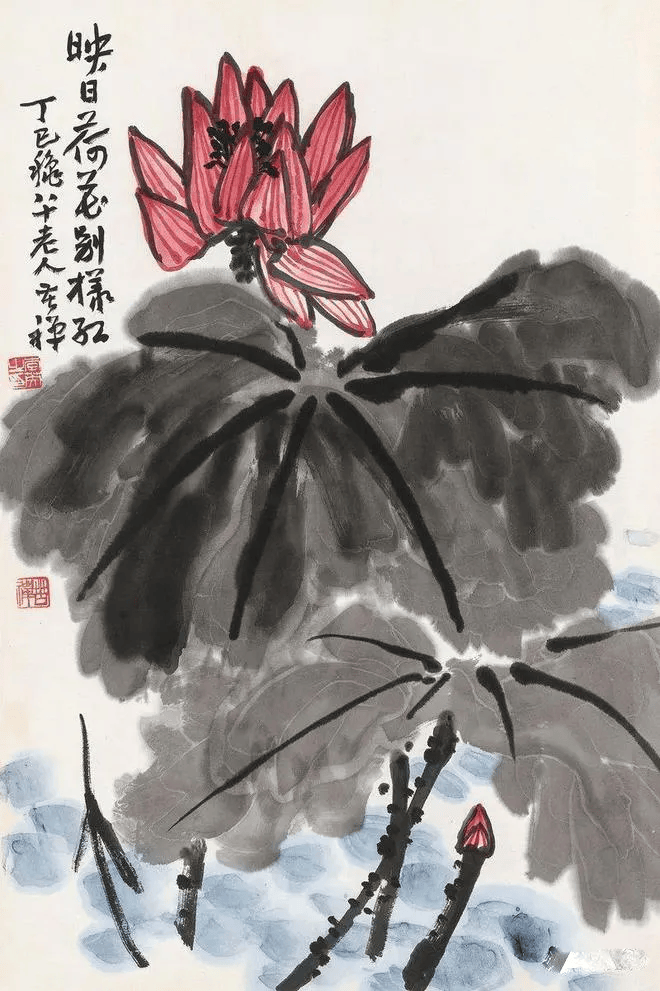 炎炎盛夏之日,奉送李苦禅大师的一组水墨荷花,希望你看了后能够内心