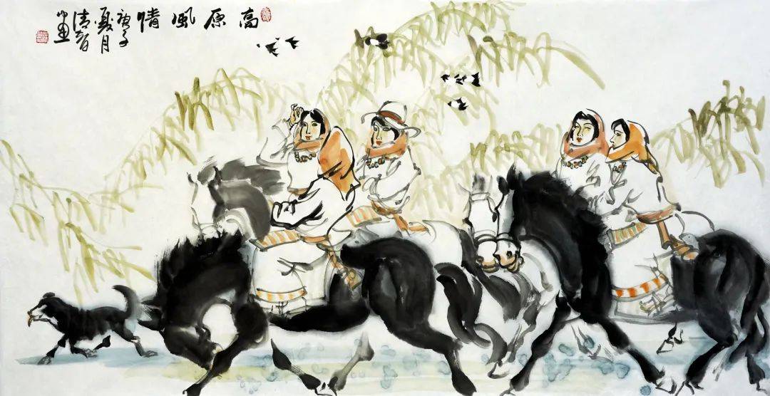 他以白描画法独步古今,尤善画马,传世名作《五马图》更是中国美术史上