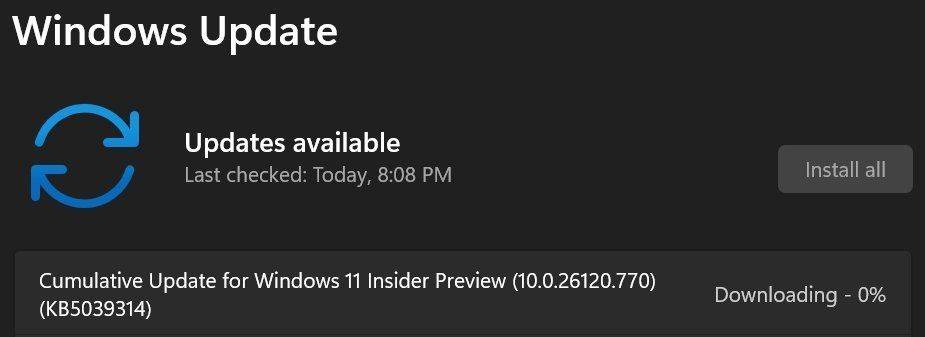 微软发布Win11 Dev 26120.770预览版：更新截图工具