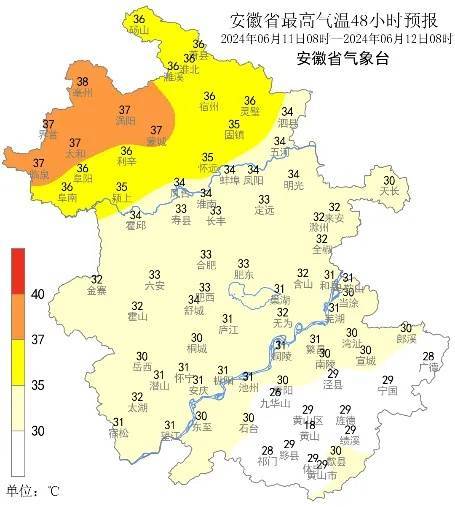 量预报安徽省气象台最新预报:未来一周我省北部将出现持续高温天气