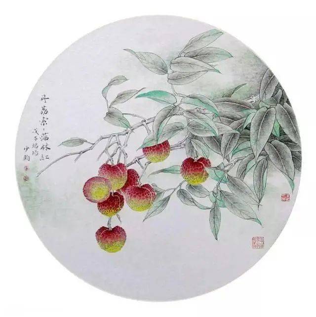 一组工笔扇面,美得有些犯规了!_国画_合作_教程