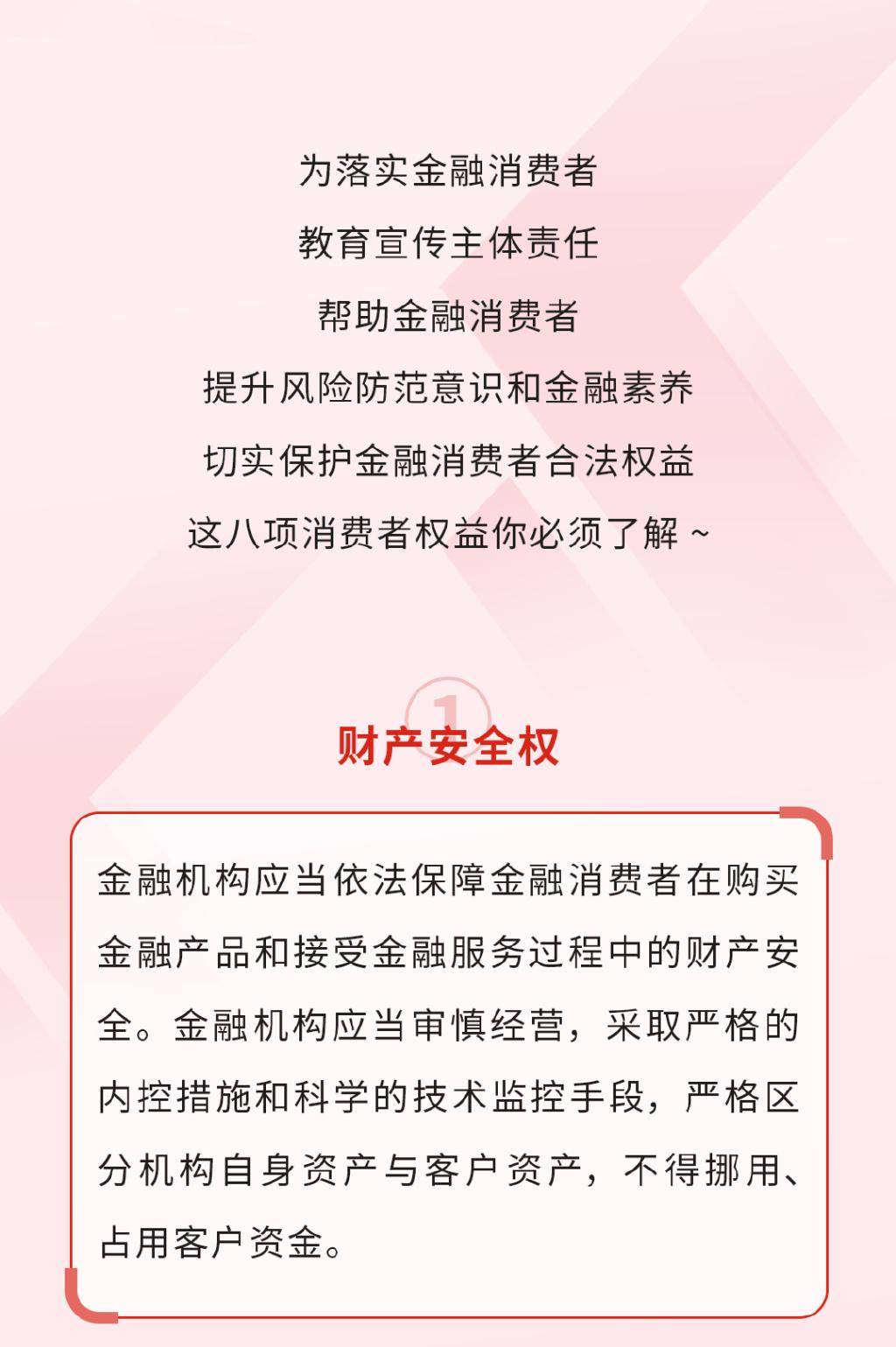 「普及金融知识万里行」金融消费者八项权益 为消费者保驾护航