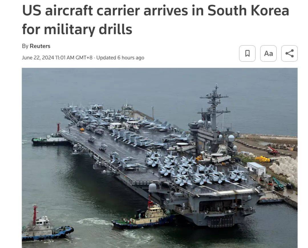 罗斯福 号核动力航母周六抵达釜山 韩国突然宣布 美国海军
