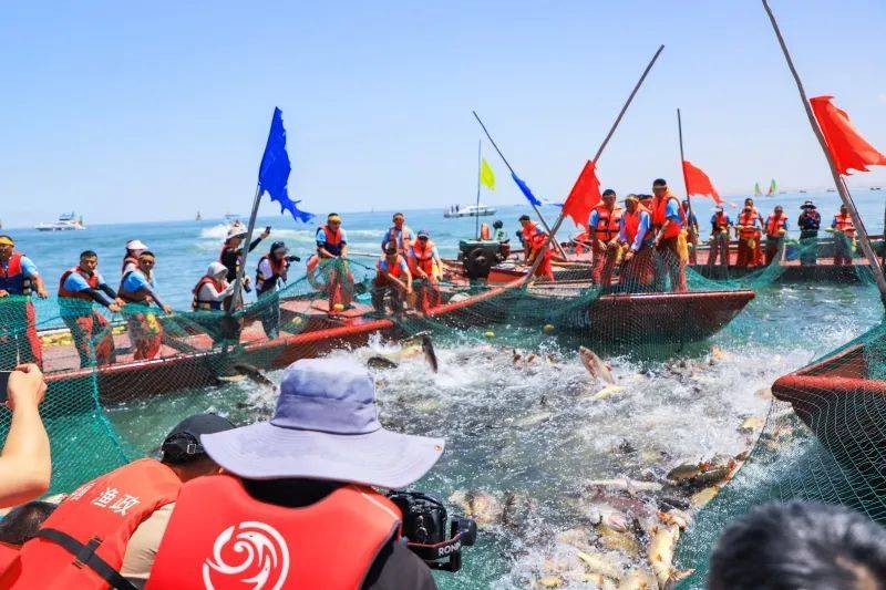 博斯腾湖开湖捕鱼迎丰收