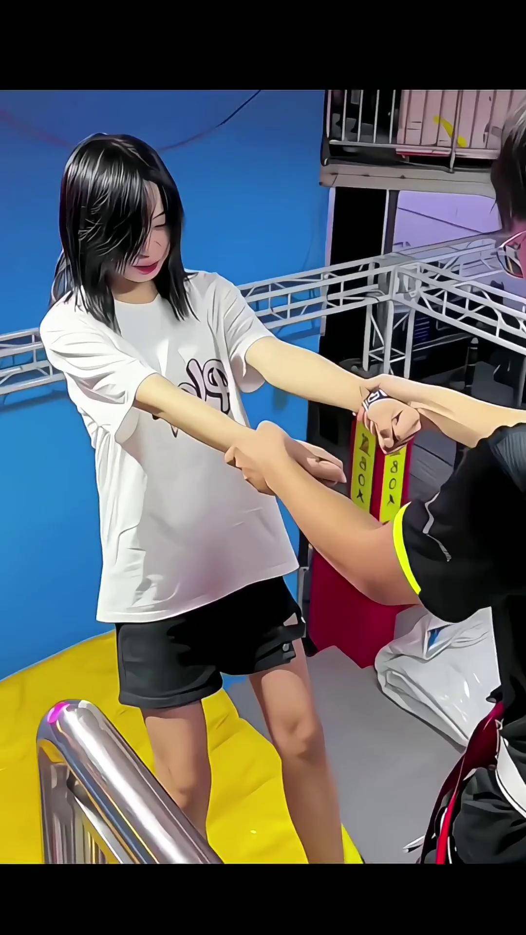 公主抱 网红公主抱 大长腿 很哇塞的小姐姐 高难度动作