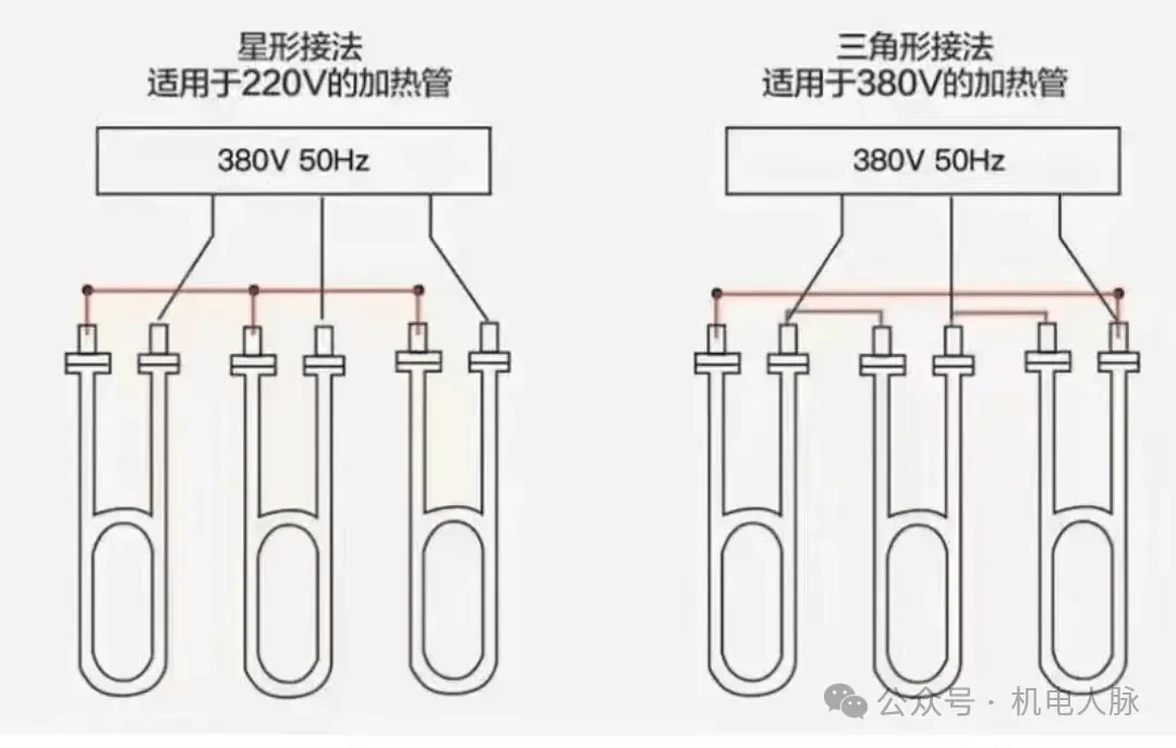 六根加热管380伏接线图图片