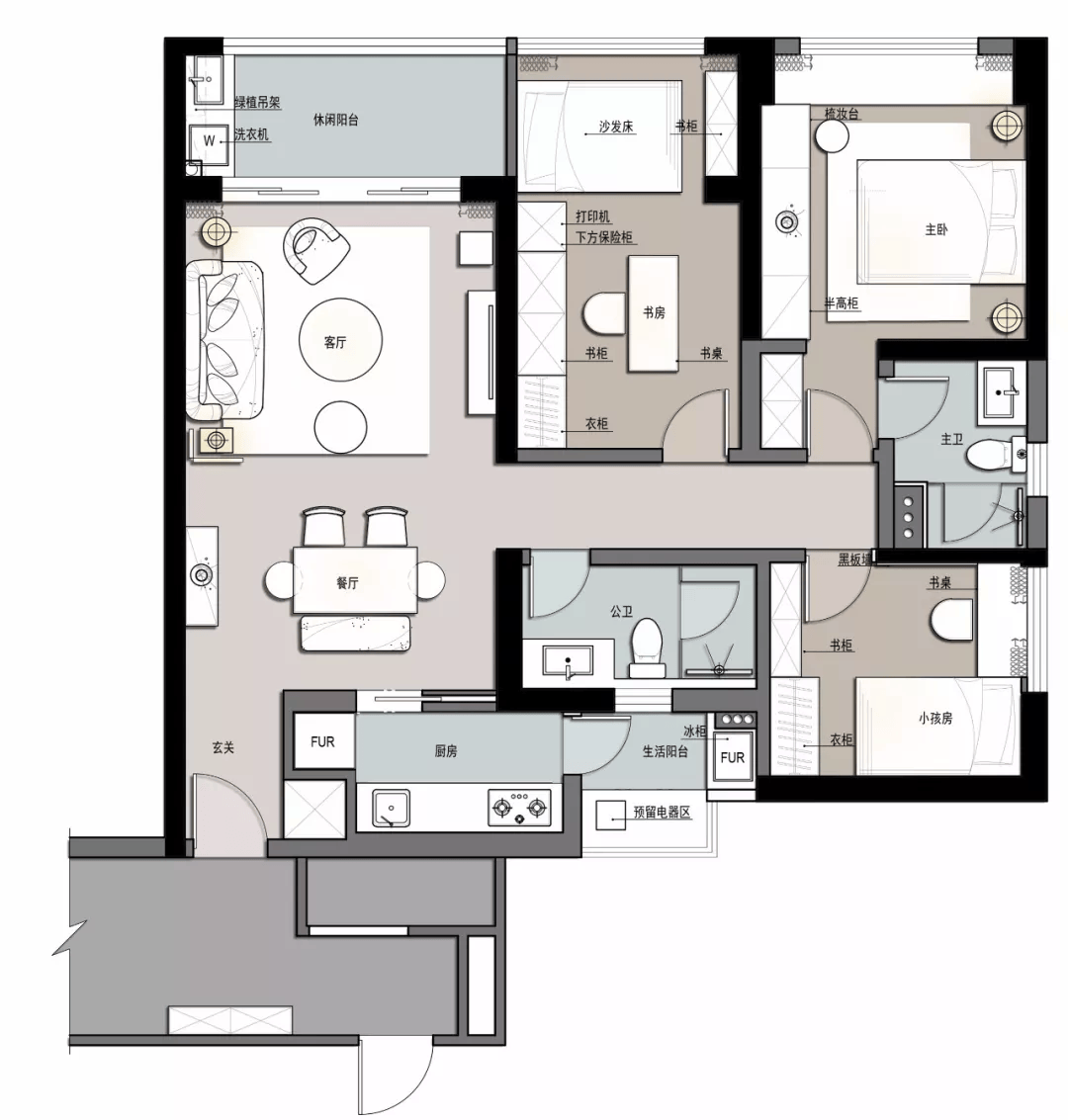 朋友买的116平三居室,卫生间装修壁龛的设计,真的实用很多
