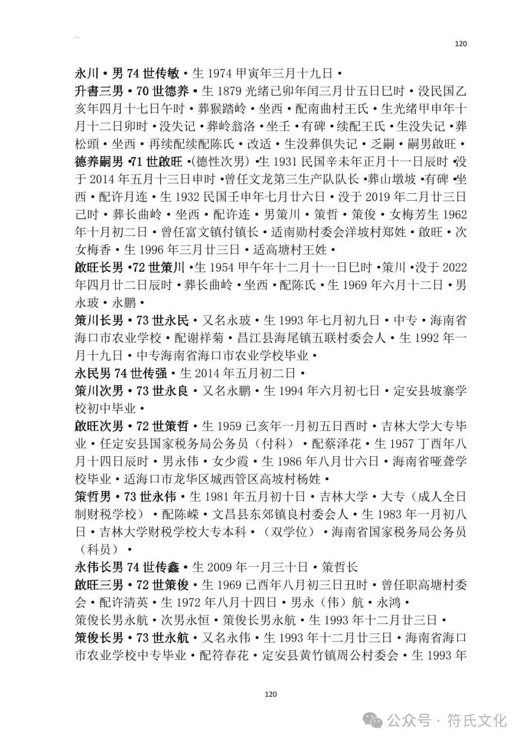 海南定安文龙村符氏族谱实录