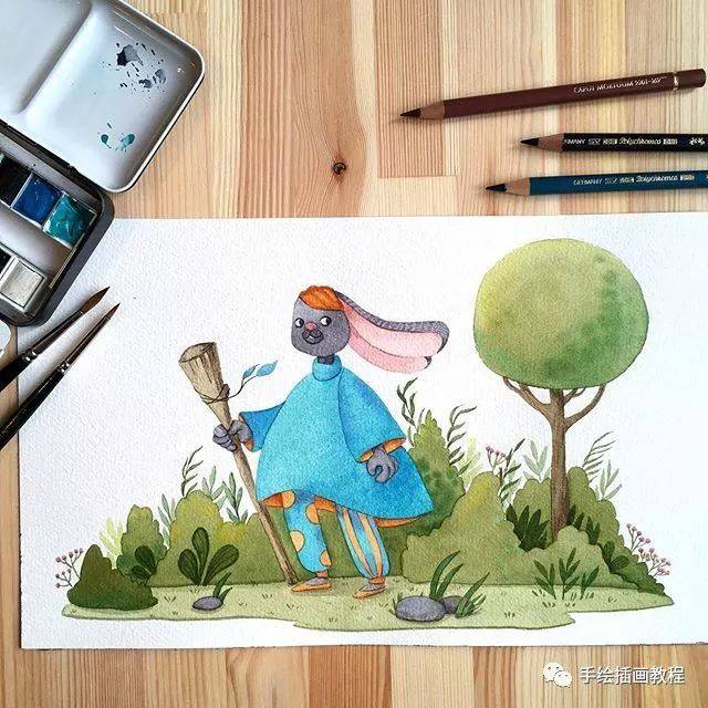 一组很有感觉的小清新插画(水彩 彩铅)