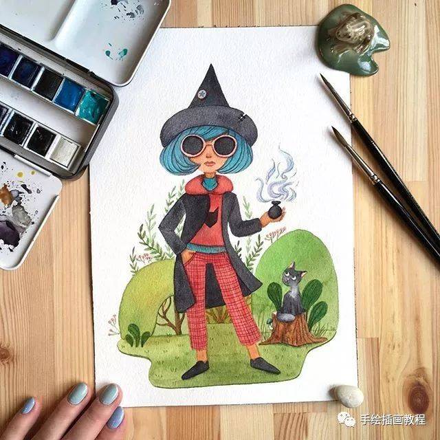 一组很有感觉的小清新插画(水彩 彩铅)