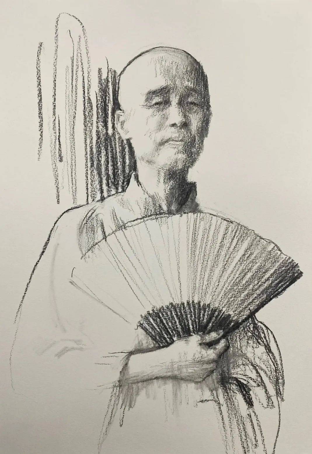 大神的半身像素描速写,牛!