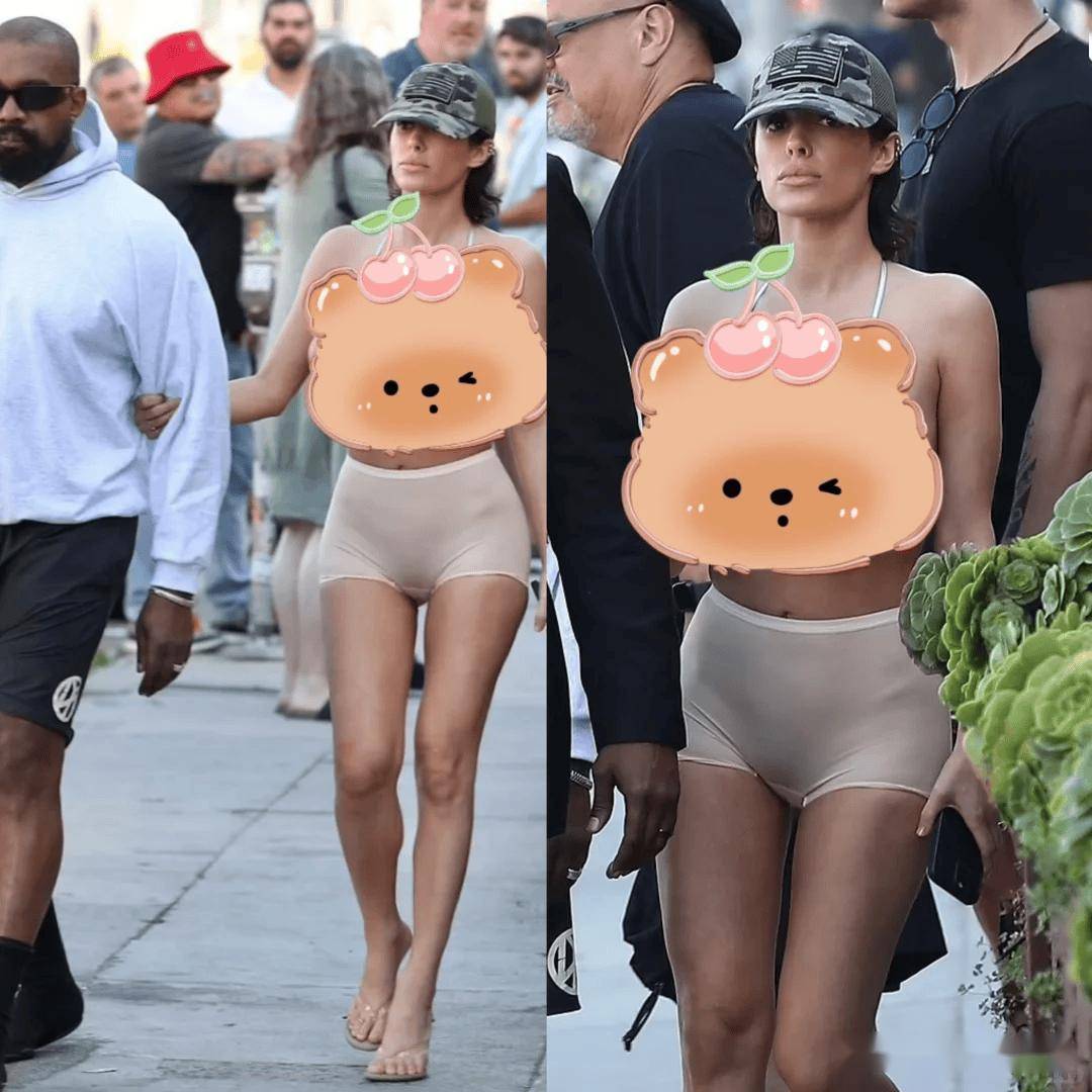 侃爷与比安卡洛杉矶幽会,新妻紧身上衣配热裤,看起来一丝不挂