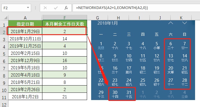 excel统计日期个数