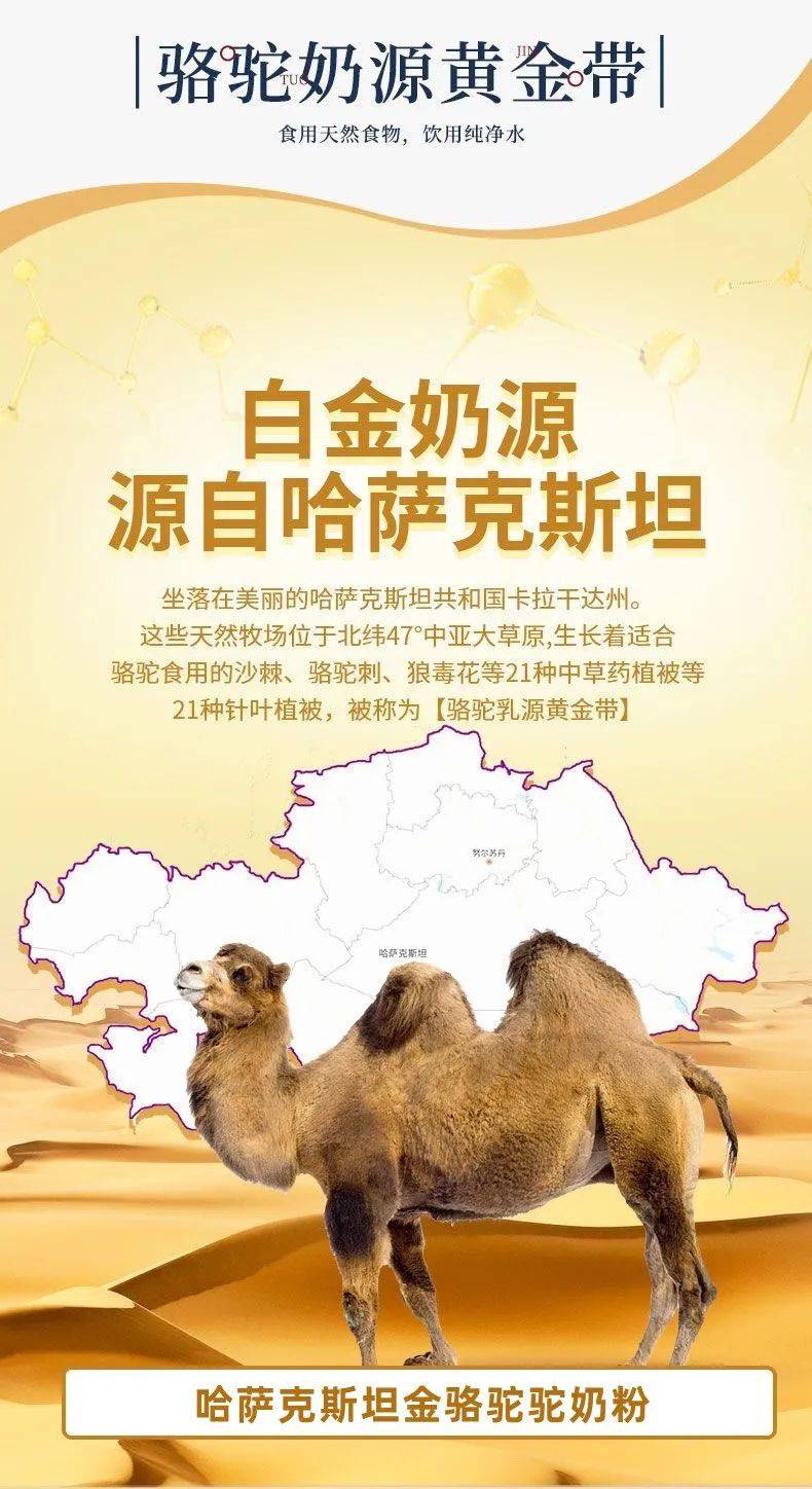 【哈萨克斯坦金色骆驼驼奶粉】开团价89元2罐!