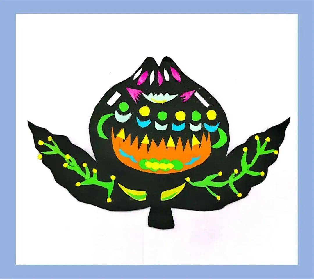 彩贴剪纸02染色剪纸01本学期主要尝试了染色剪纸和彩贴等彩色剪纸的不