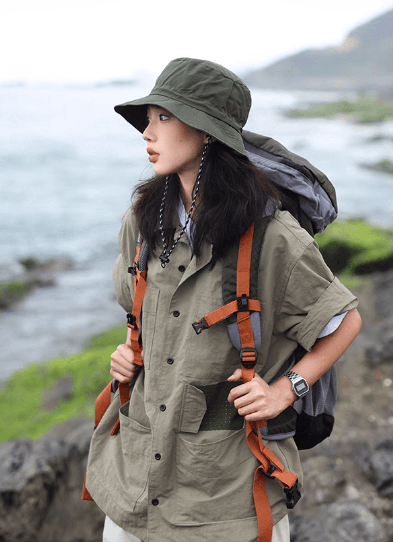 明星同款户外可折叠山系渔夫帽,时尚又防晒,还超显脸小,限时买一赠一