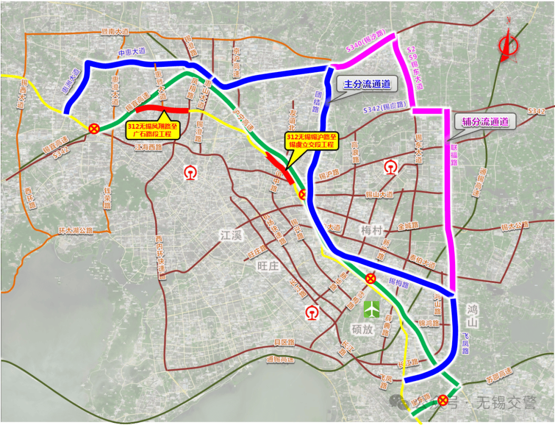 无锡内环高架地图图片